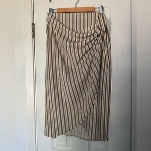 H&M B&W Striped Tie Skirt sz L